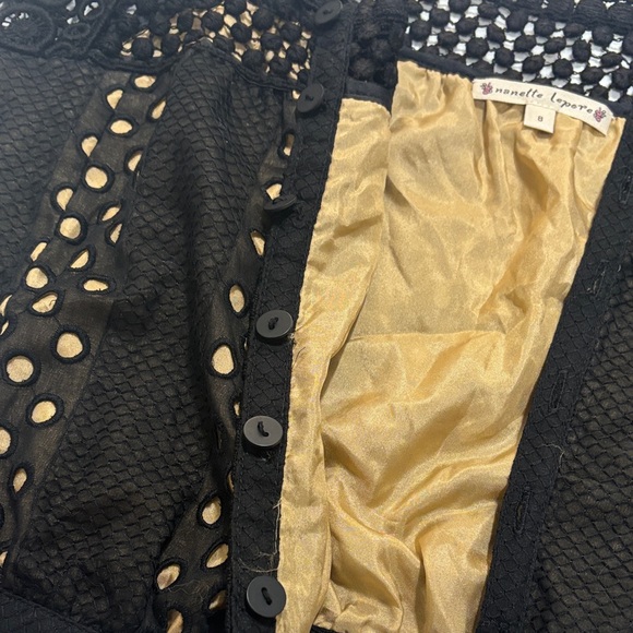 Nanette Lepore Black Crochet & Eyelet Crop Top - Picture 3 of 16